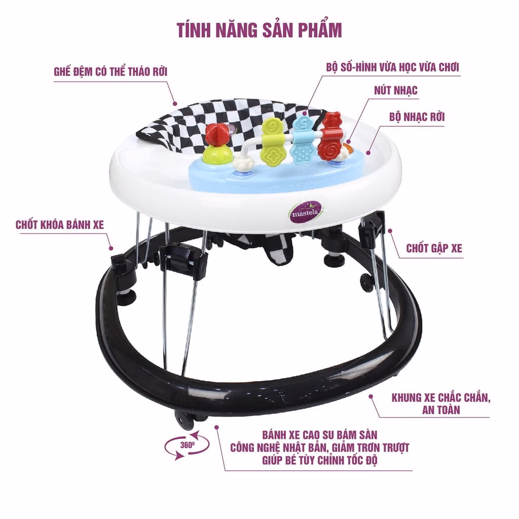 Xe tập đi có đồ chơi Mastela - Ảnh 3